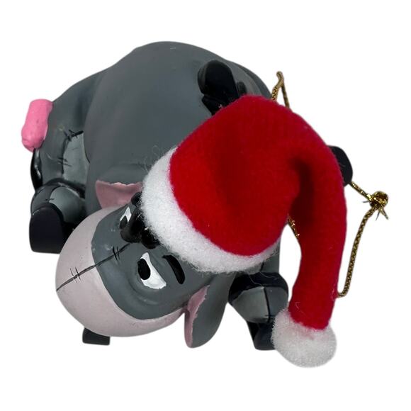 Vintage Disney Eeyore Winnie The Pooh Christmas Ornament Santa Hat Skates 90s - Picture 5 of 8